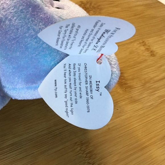 TY (1) Issy Four Season Hotel Washington D.C Beanie Baby Pastel Bear Plush Toy - Picture 7 of 8